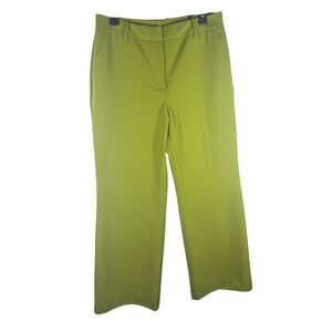 Worthington Womens Golden Lime Wide Leg Trouser Pants Wrinkle Free 8P NEW‎